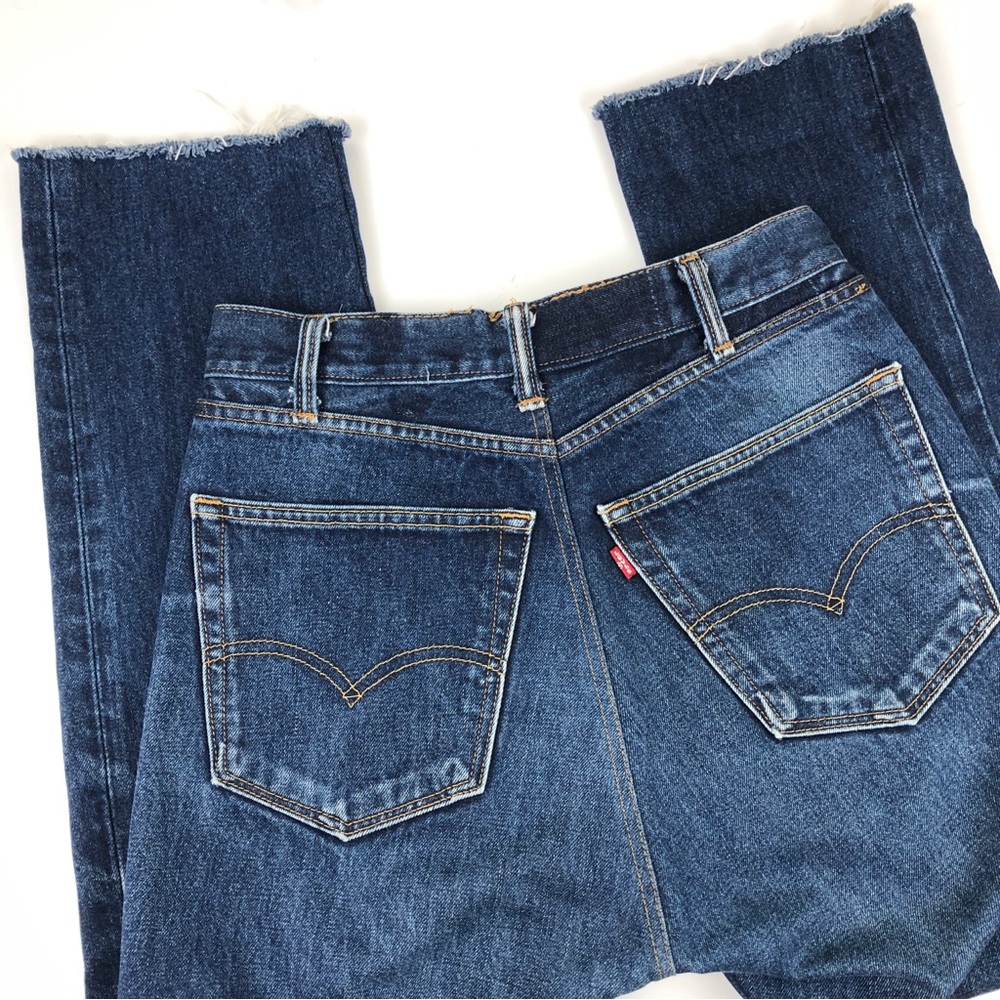 Levis Reworked Jean High Waist Straight Leg‎ Size 29 Dark Wash